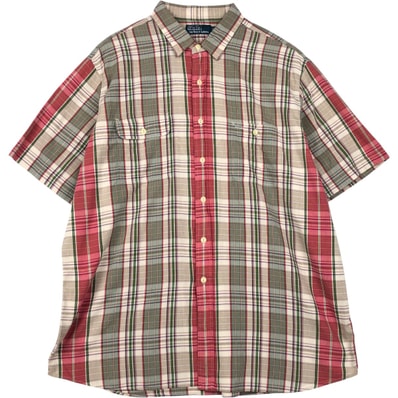 古着 ラルフローレン Ralph Lauren POLO by Ralph Lauren 半袖 コットン チェックシャツ メンズXXL相当/eaa623654