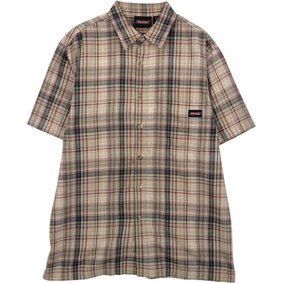 古着 ディッキーズ Dickies チェック柄 半袖 ワークシャツ ボックスシャツ メンズM相当/eaa655240