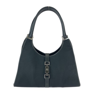 GUCCI グッチ ジャッキー ブラック 黒 シルバー金具 キャンバス レザー/ トートバッグ ショルダーバッグ 505442 【中古】