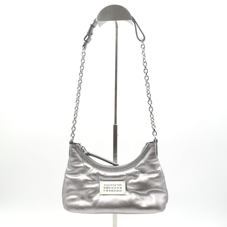 Maison Margiela(メゾン マルジェラ)グラム スラム ホーボー マイクロバッグ ショルダーバッグ シルバー レザー チェーン レディース【中古】