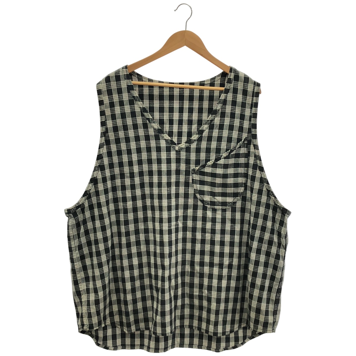 ポータークラシック ブラック×ホワイト コットン PALAKA PULLOVER VEST/パラカプルオーバーベスト 3