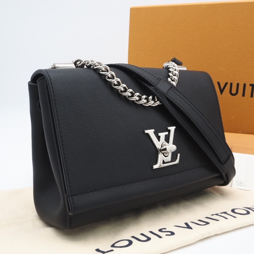 美品 LOUIS VUITTON ルイ・ヴィトン スムースカーフレザー ロックミーII BB M51200 2wayショルダーバッグ ブラック シルバー カーフレザー レディース