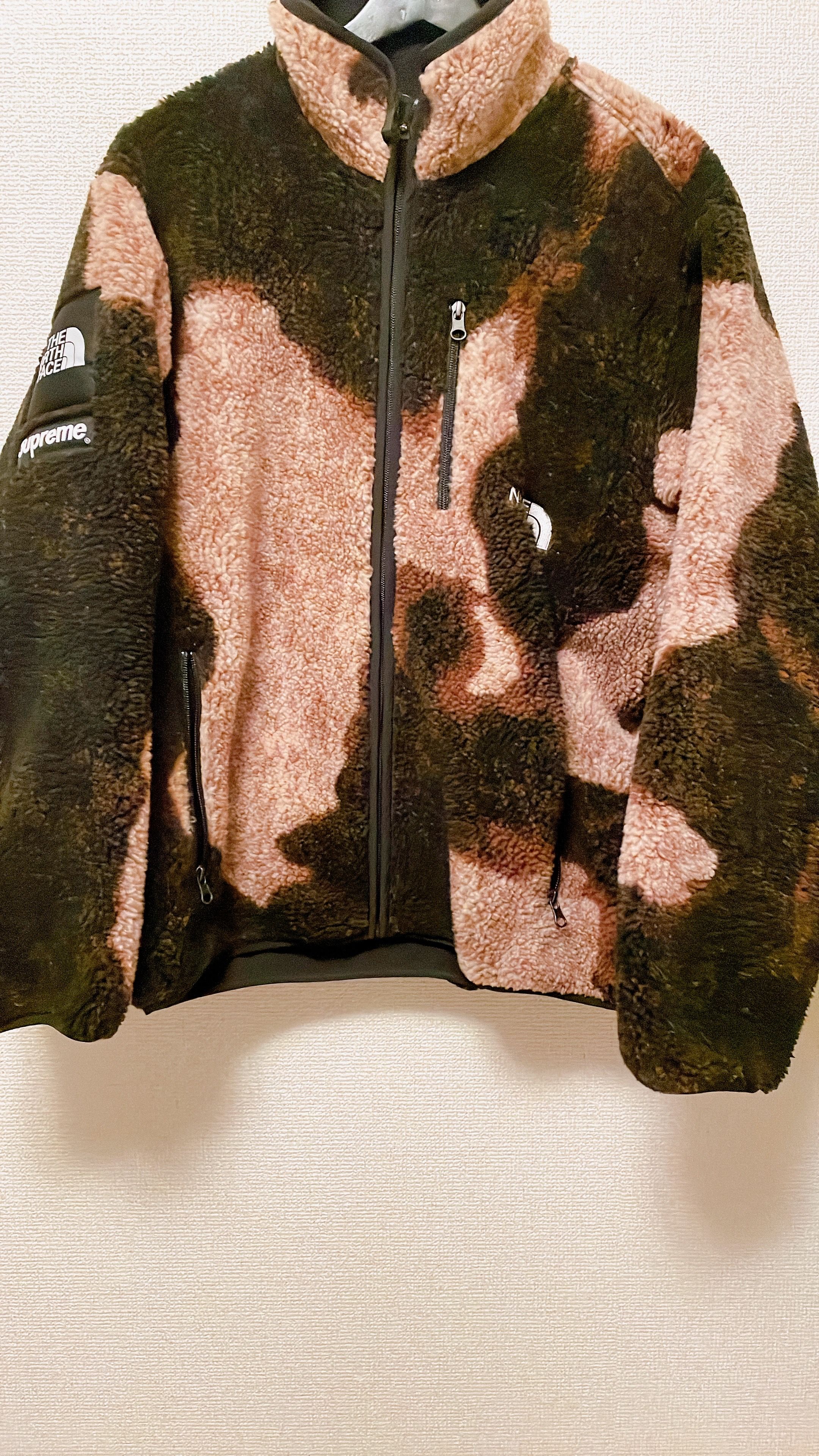 Supreme x The North Face Bleached Denim Print Fleece Jacket "Black"