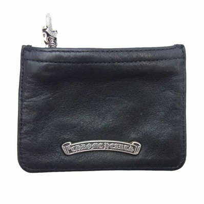 CHROME HEARTS クロムハーツ(原本無) コインケース ZPR CHNG 3×4 ダガージップ レザー ジッパー スクロールラベル チェンジパース コインケース 小銭入れ ブラック系【中古】