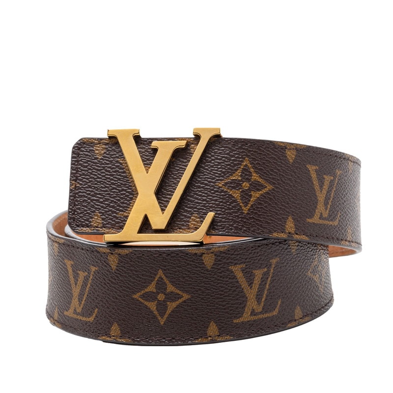 ルイ ヴィトン モノグラム サンチュール ベルト サイズ:80/32 M9608 ブラウン ゴールド PVC レザー メンズ LOUIS VUITTON 【中古】