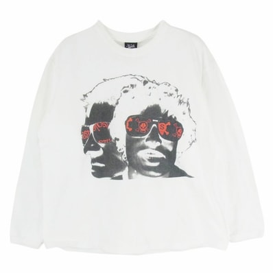 STUSSY ステューシー カットソー 00s × PHIL KNOTT フィルノット フォトプリント 長袖カットソー ホワイト系 S【中古】
