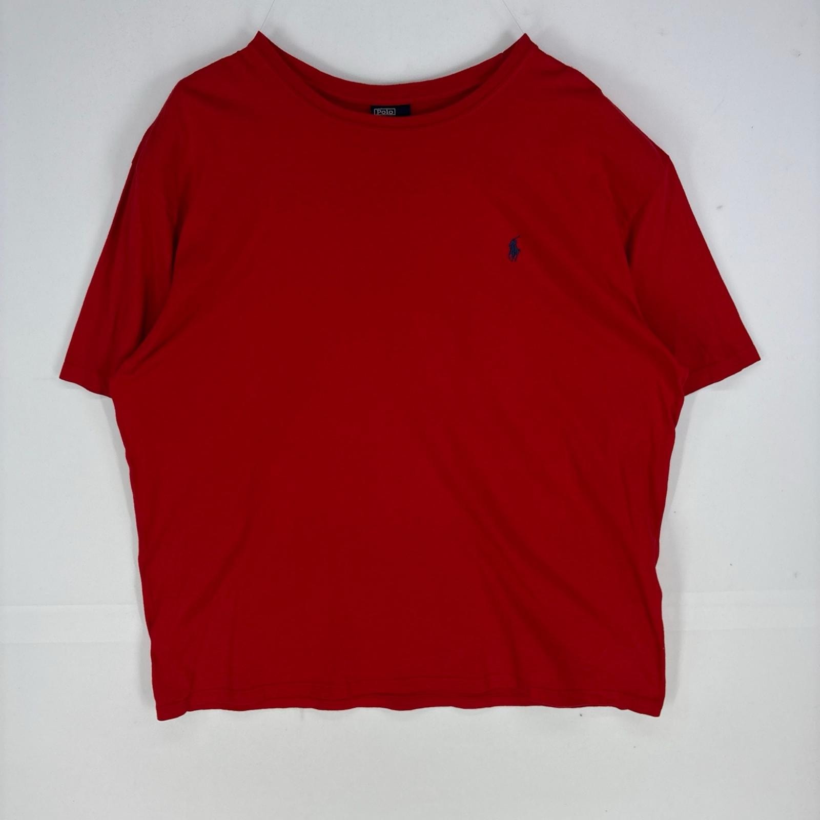 古着 ポロ・ラルフローレン POLO RALPH LAUREN 半袖Tシャツ 刺繍ロゴ ワンポイント ショートスリーブ XL  レッド系 メンズ