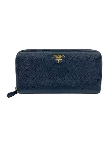 PRADA Vitello Grain Leather Long Wallet "Black"