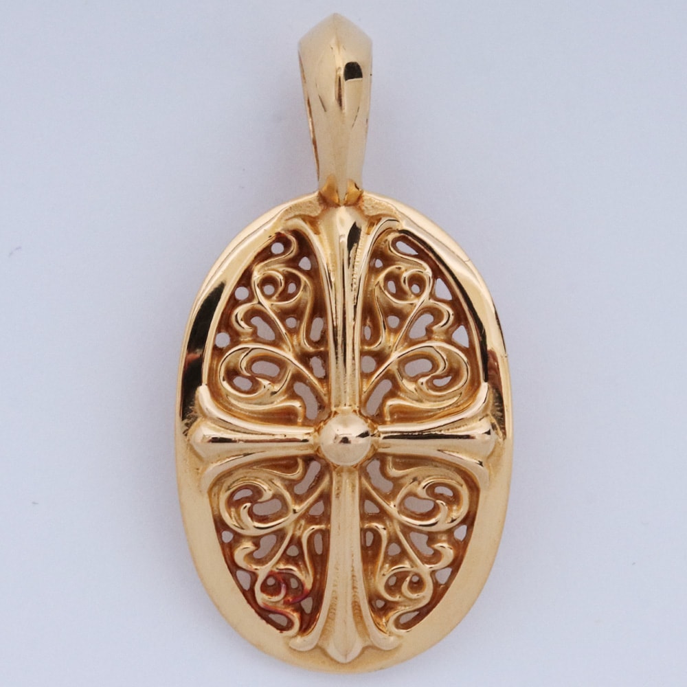 Chrome Hearts 22K Classic Oval Charm "Yellow Gold"