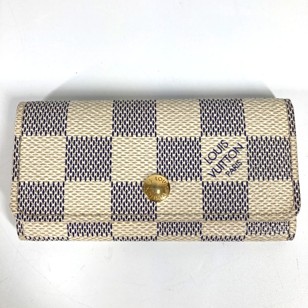 ルイヴィトン LOUIS VUITTON ミュルティクレ4 ミュルティクレ 4 N60020 ダミエアズール 4連 キーケース 鍵入れ 4P フック キーケース ダミエアズールキャンバス ホワイト