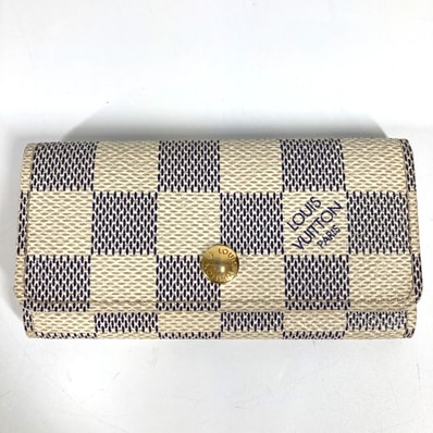 ルイヴィトン LOUIS VUITTON ミュルティクレ4 ミュルティクレ 4 N60020 ダミエアズール 4連 キーケース 鍵入れ 4P フック キーケース ダミエアズールキャンバス ホワイト