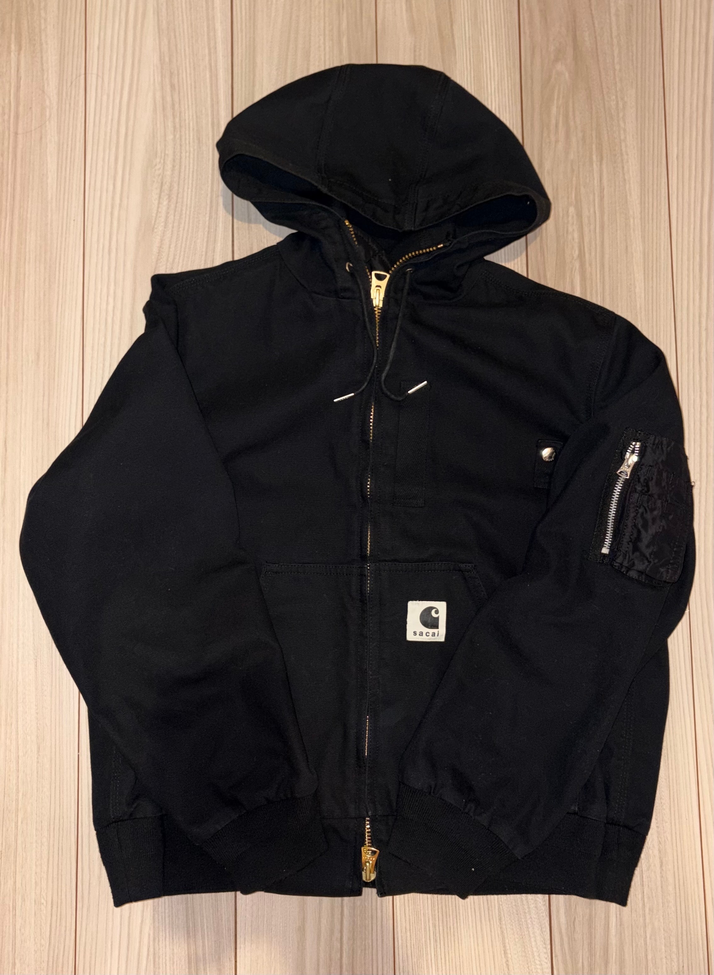 sacai x Carhartt WIP Washed Duck Hooded Blouson Mens "Black"