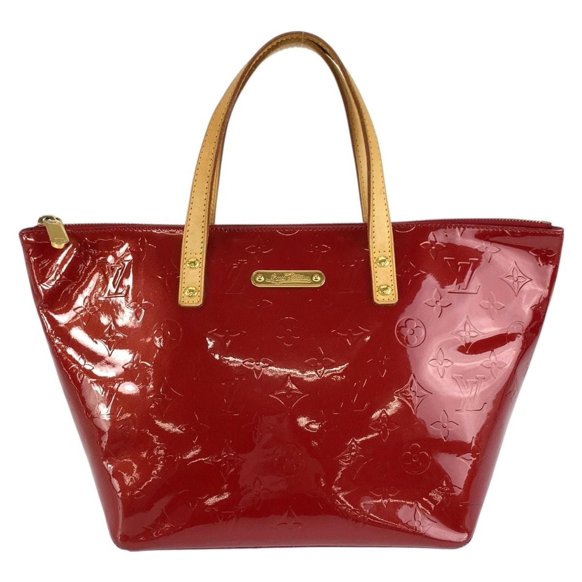 LOUIS VUITTON ルイヴィトン モノグラム ヴェルニ ベルヴューPM レッド ゴールド金具 パテントレザー ハンドバッグ トートバッグ 604568 【中古】