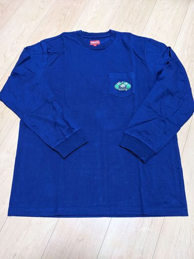 Supreme Vampire Boy L/S Pocket Tee "Washed Navy"