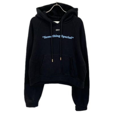 オフホワイト ブラック SOMETHING SPECIAL WOMEN ブラック フーディ― M
