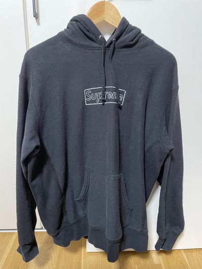 Supreme KAWS Chalk Logo Hooded Sweatshirt "Black"(2021)