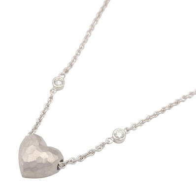 ティファニー TIFFANY&CO ハマードハート 2PD ネックレス ネックレス ジュエリー K18WG(ホワイトゴールド) ダイヤモンド レディース シルバー系 / クリア系 【中古】