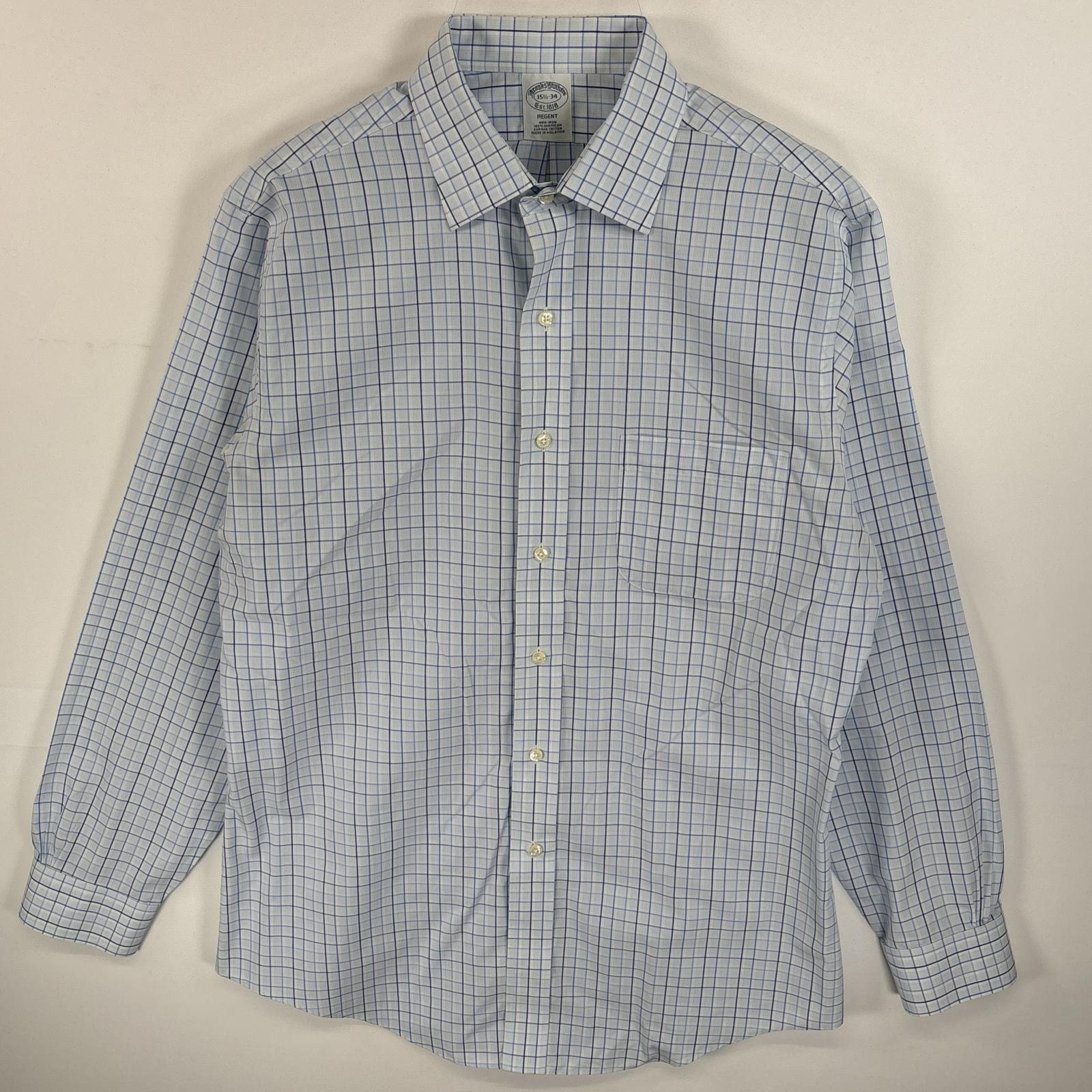古着 ブルックスブラザーズ Brooks Brothers 長袖シャツ 胸ポケ REGENT NON-IRON 15 1/2-34 M  水色系 チェック メンズ