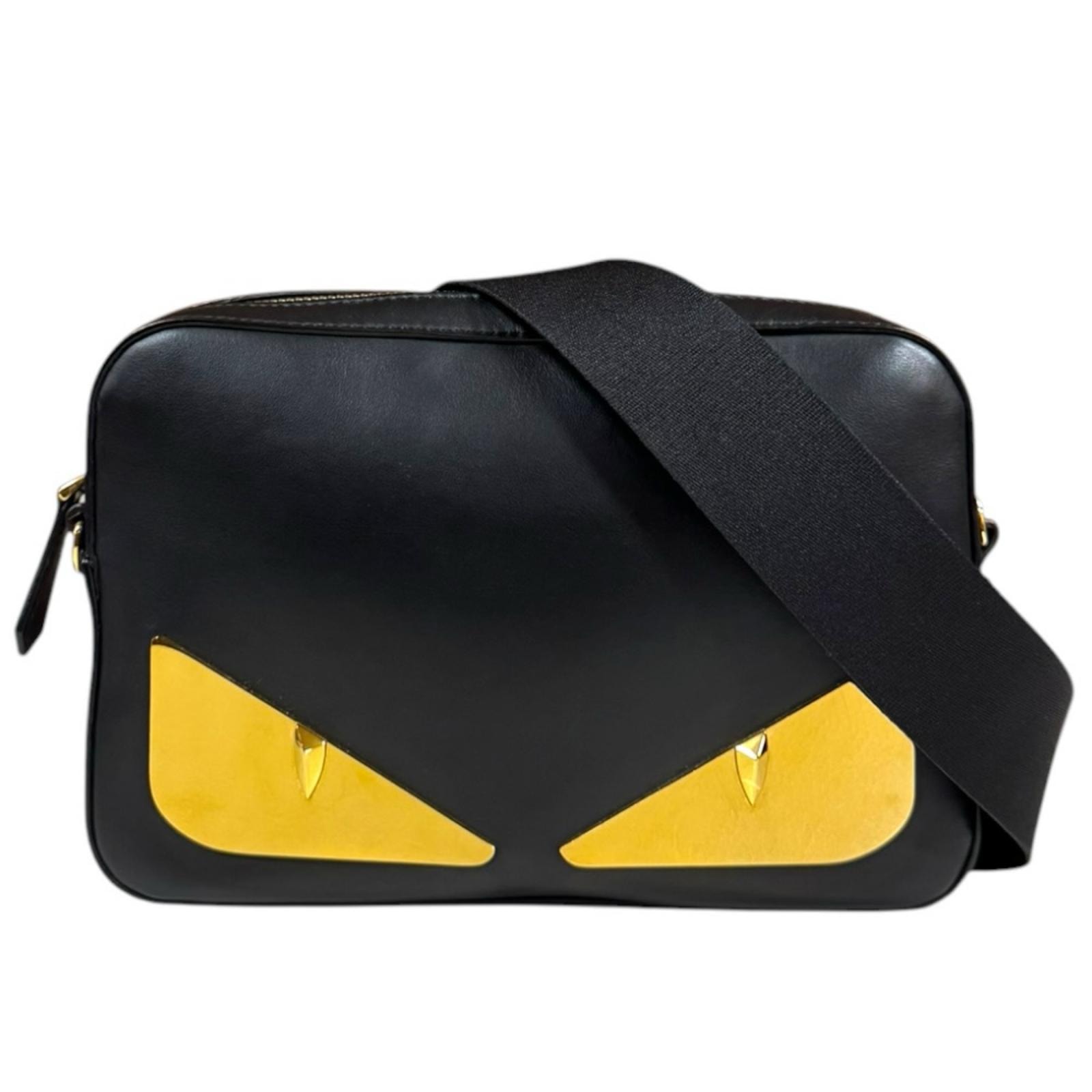 フェンディ バッグバグズ ショルダーバッグ レザー 7M0286 ブラック メンズ FENDI  中古