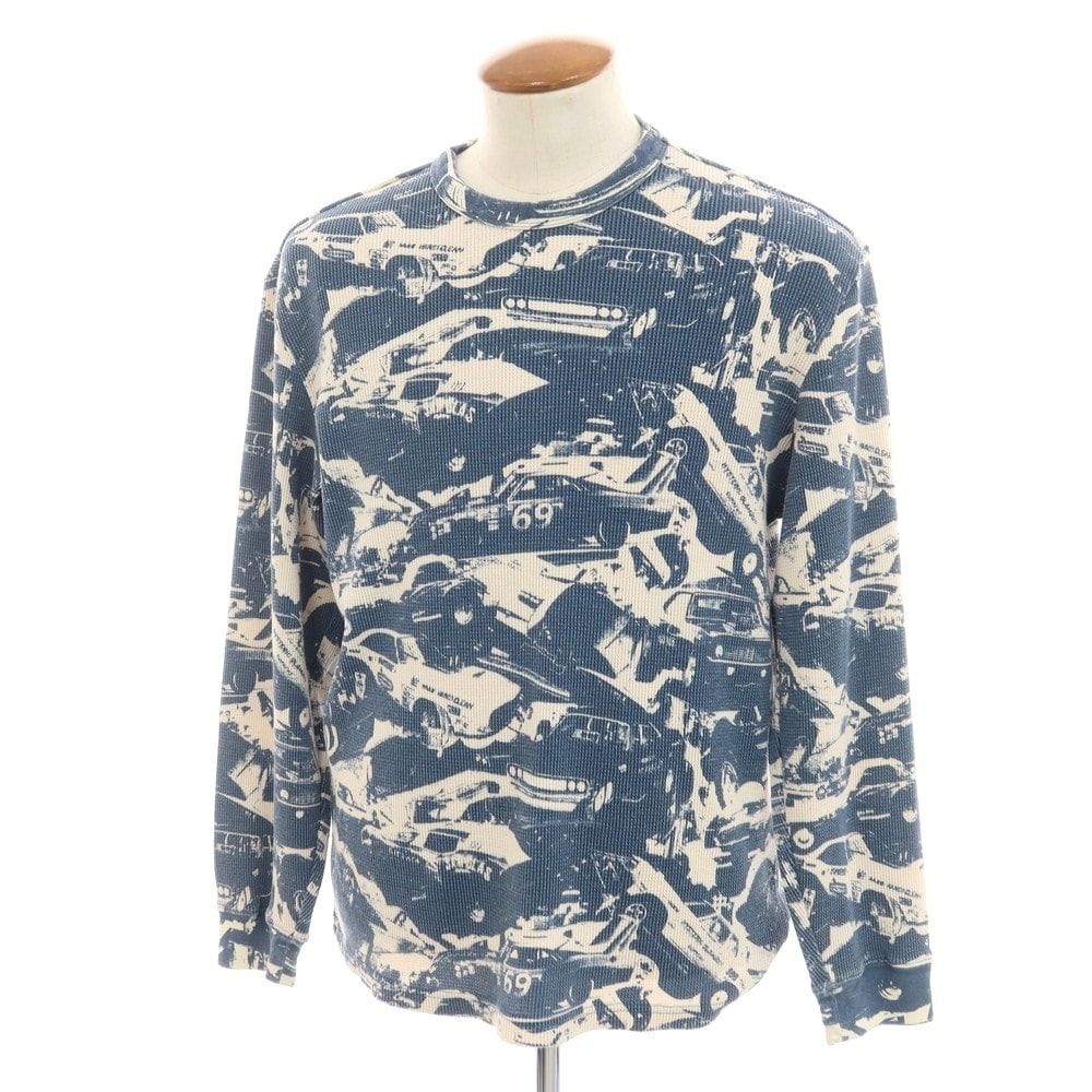 【中古】シュプリーム Supreme 2024年秋冬 HYSTERIC GLAMOUR Cars Thermal コットンポリエステル 長袖Tシャツ ティールブルーxアイボリー【サイズM】【メンズ】