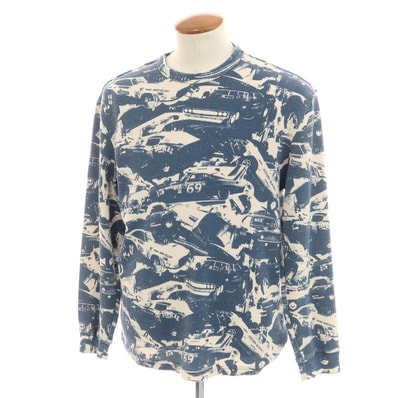 【中古】シュプリーム Supreme 2024年秋冬 HYSTERIC GLAMOUR Cars Thermal コットンポリエステル 長袖Tシャツ ティールブルーxアイボリー【サイズM】【メンズ】