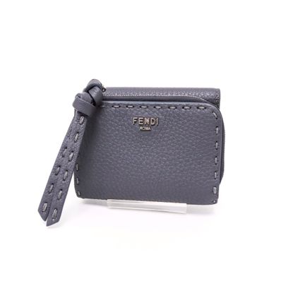 【極美品】フェンディ セレリア マイクロ ピーカブー 三つ折り財布 ブルーグレー