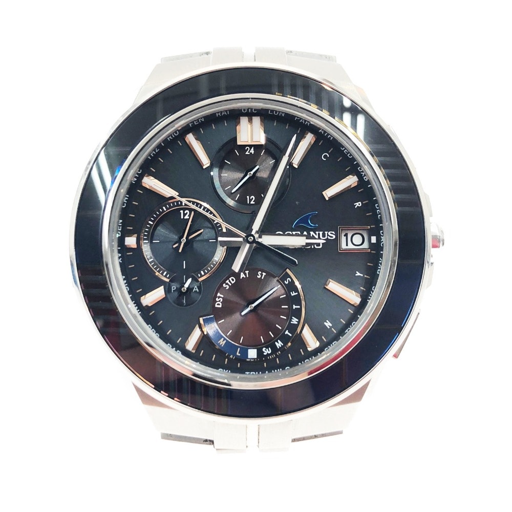 〇〇CASIO カシオ オシアナス マンタ 江戸切子モデル タフソーラー 電波 OCW-S5000D-1AJF ブラック x ブルー