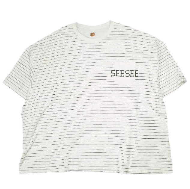 SEE SEE x URBS シーシー アーバンリサーチ 23SS 別注 日本製 SUPER BIG FLAT SS BOADER POCKET TEE スーパービッグフラットボーダーポケットTシャツ XL WHITE/BLACK 半袖 トップス g26155