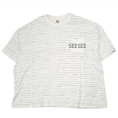 SEE SEE x URBS シーシー アーバンリサーチ 23SS 別注 日本製 SUPER BIG FLAT SS BOADER POCKET TEE スーパービッグフラットボーダーポケットTシャツ XL WHITE/BLACK 半袖 トップス g26155