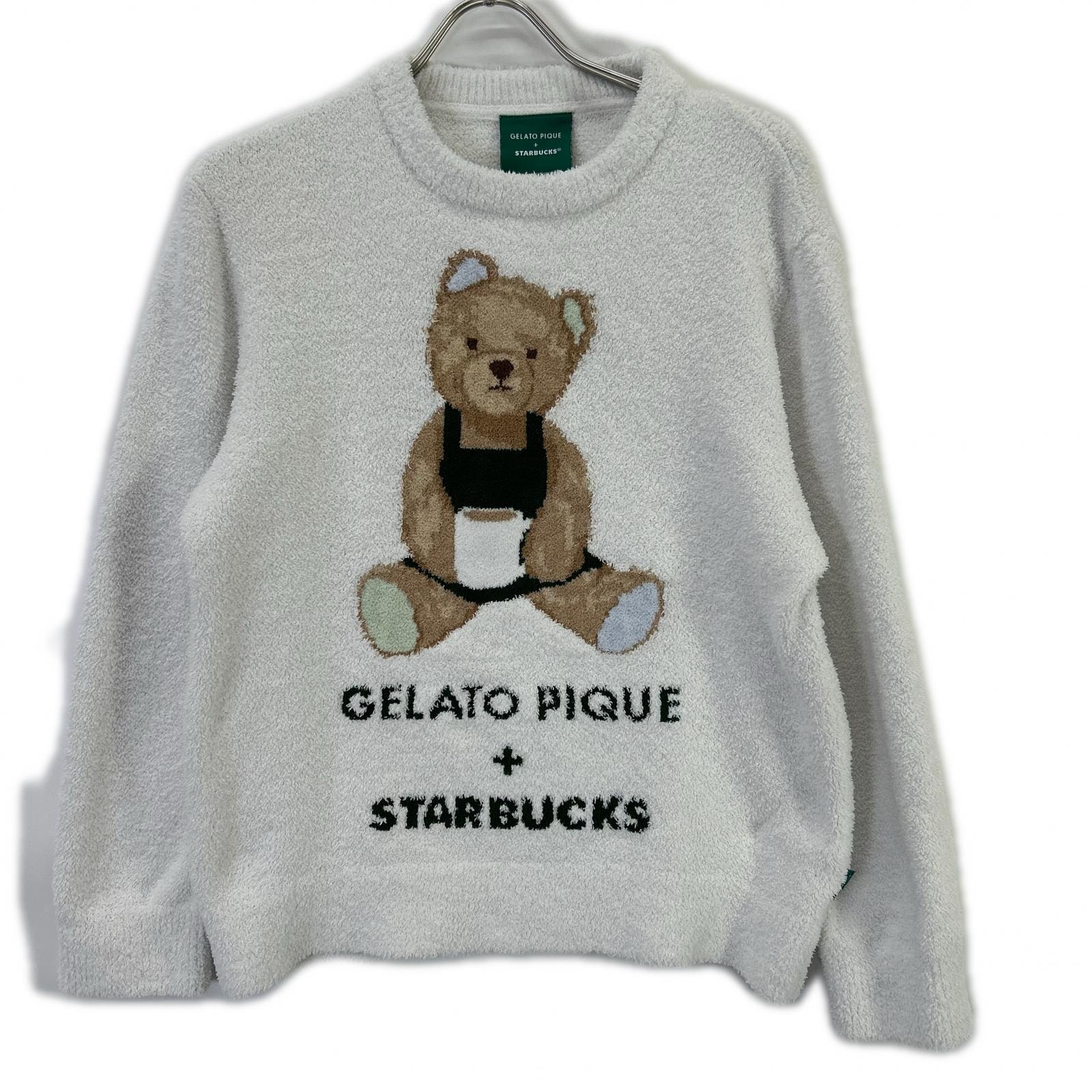 ジェラートピケ ×STARBUCKS PWNT254131 オフホワイト パウダーベアジャガードプルオーバー/ルームウェア F