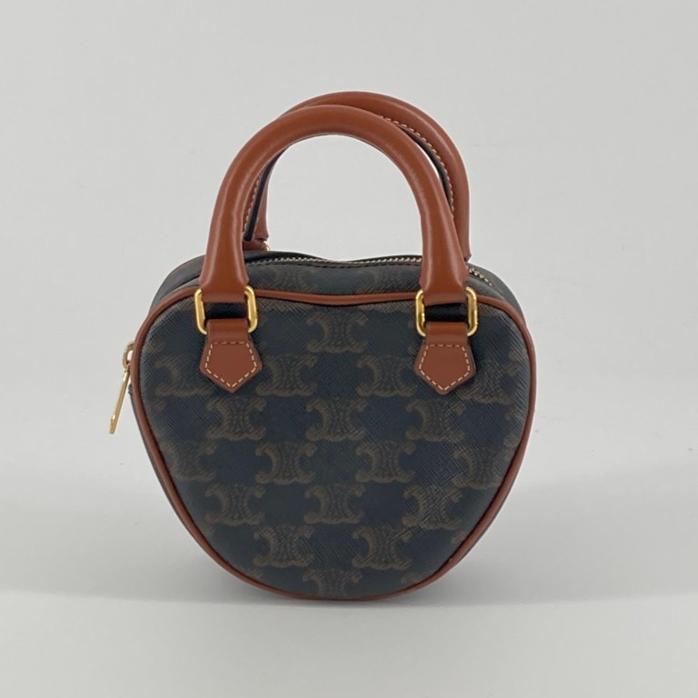 CELINE(セリーヌ) ミディアム  セリーヌ ハート ハンドバッグ 198222 ブラウン
