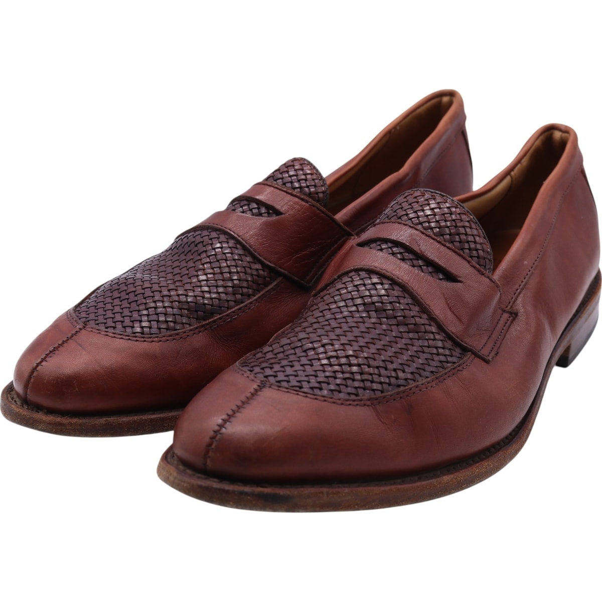 古着 アレンエドモンズ ALLEN EDMONDS Leyland 編み込み コインローファー USA製 10D メンズ28.0cm相当/saa011977