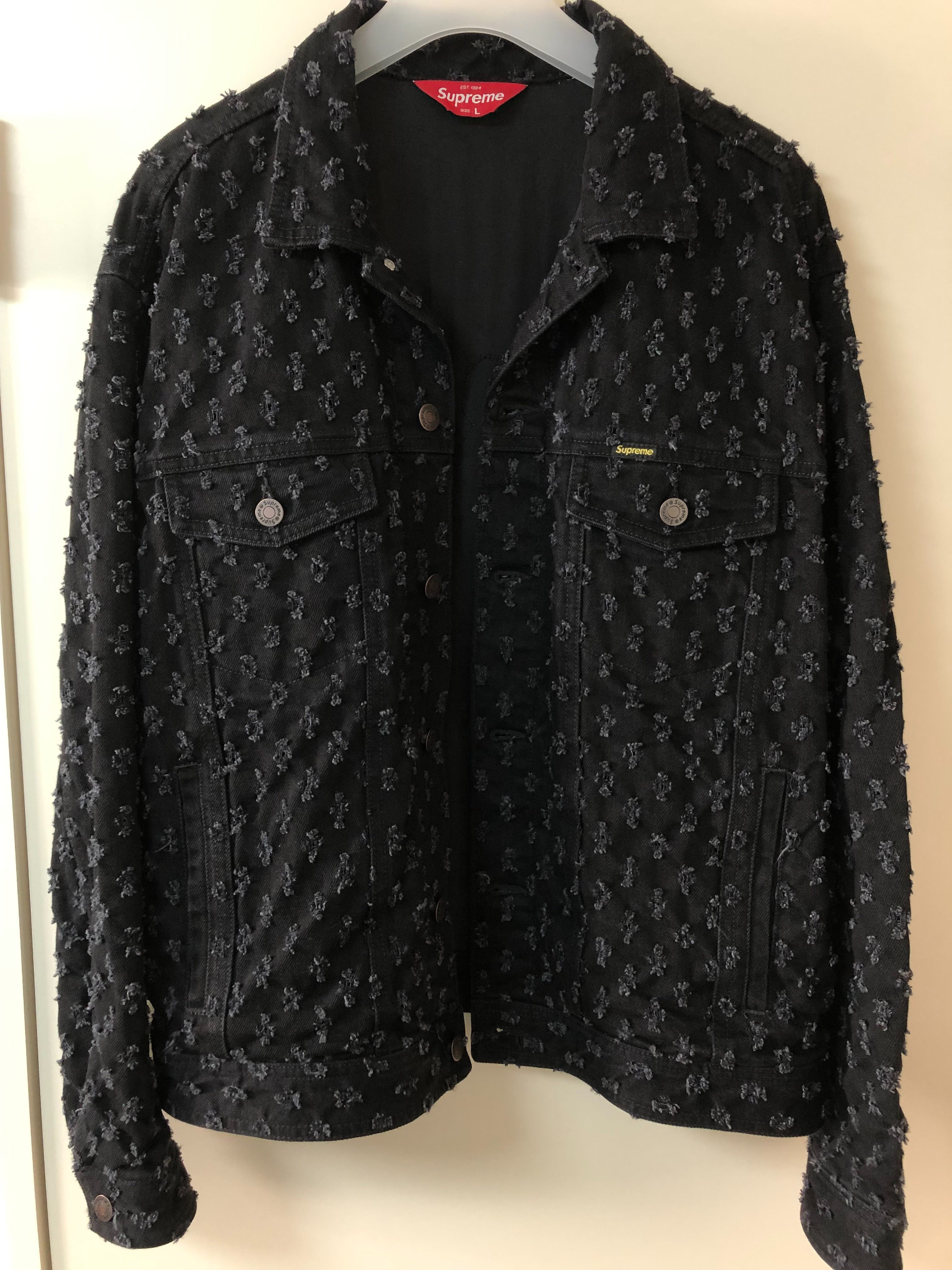 Supreme Hole Punch Denim Trucker Jacket "Black"