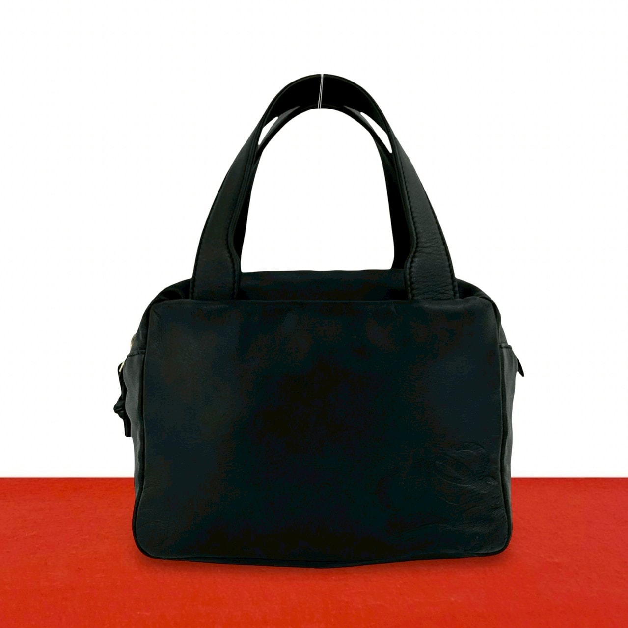 LOEWE ロエベ アナグラム ロゴ レザー ハンドバッグ ブラック
 92663