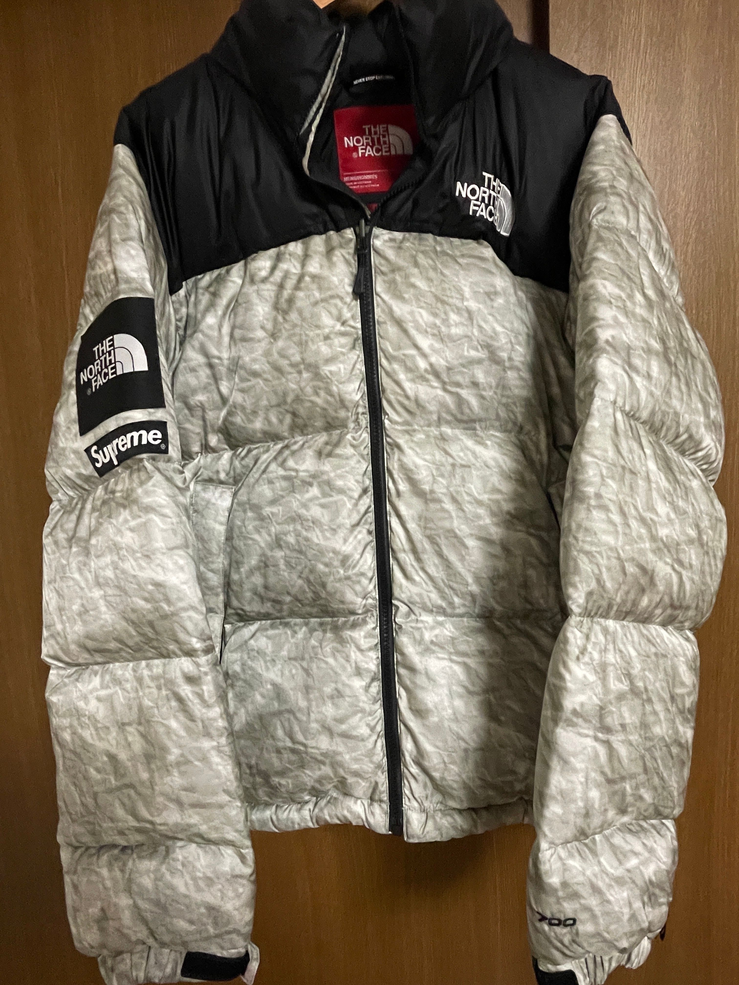 Supreme x The North Face Nuptse Jacket "White Paper Print"