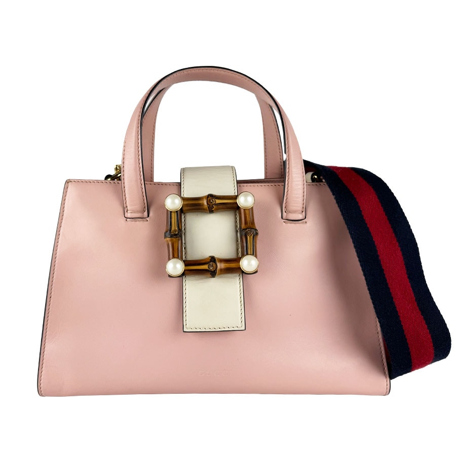 グッチ GUCCI ハンドバッグ ショルダーバッグ ニムフェア レザー ピンク/アイボリー レディース 453756【中古】 z10842