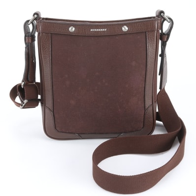 バーバリー ショルダーバッグ レザー×キャンバス