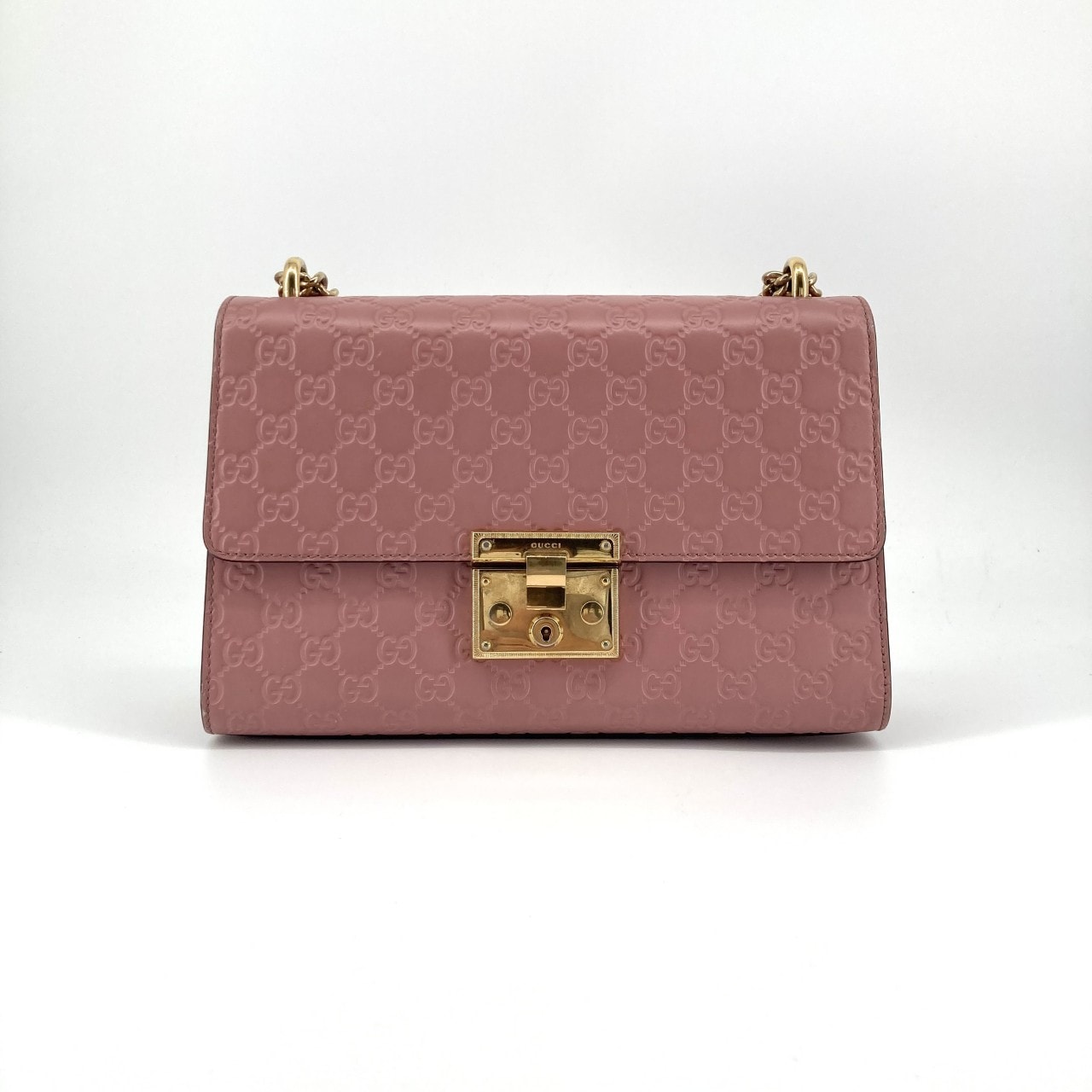 GUCCI(グッチ) パドロック GGパターン ゴールド金具 チェーン 409486 ショルダーバッグ ピンク