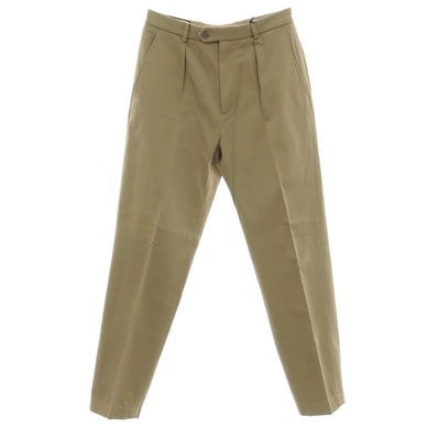 【中古】グッチ GUCCI ツイルコットン カジュアルスラックスパンツ オリーブカーキ【サイズ44】【メンズ】
