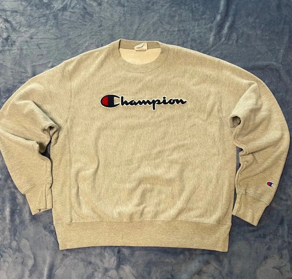 Champion リバースウィーブ L 刺繍ロゴ スウェット グレー トレーナー チャンピオン ビンテージ 古着