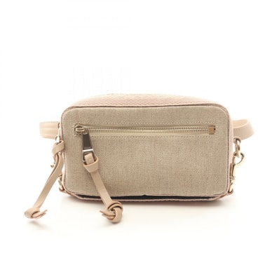 クロエ Chloe WOODY BELT BAG ショルダーバッグ バッグ キャンバス レザー レディース ベージュ系 / ピンク系 CHC23AS432 【中古】