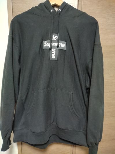 Supreme Cross Box Logo Hooded Sweatshirt "Black"