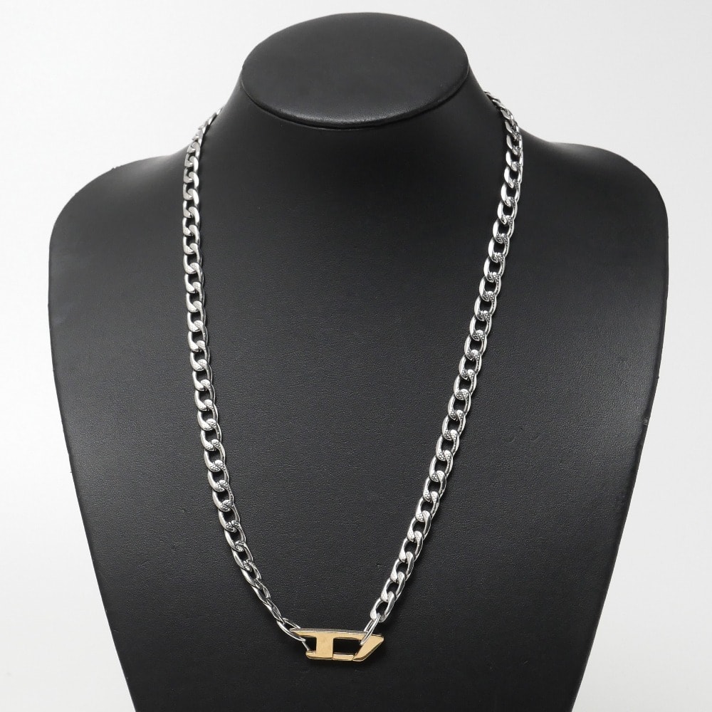 ■美品■DIESEL ディーゼル ネックレス Dロゴ チェーンネックレス ブランド古着【中古】20251128/RA6652