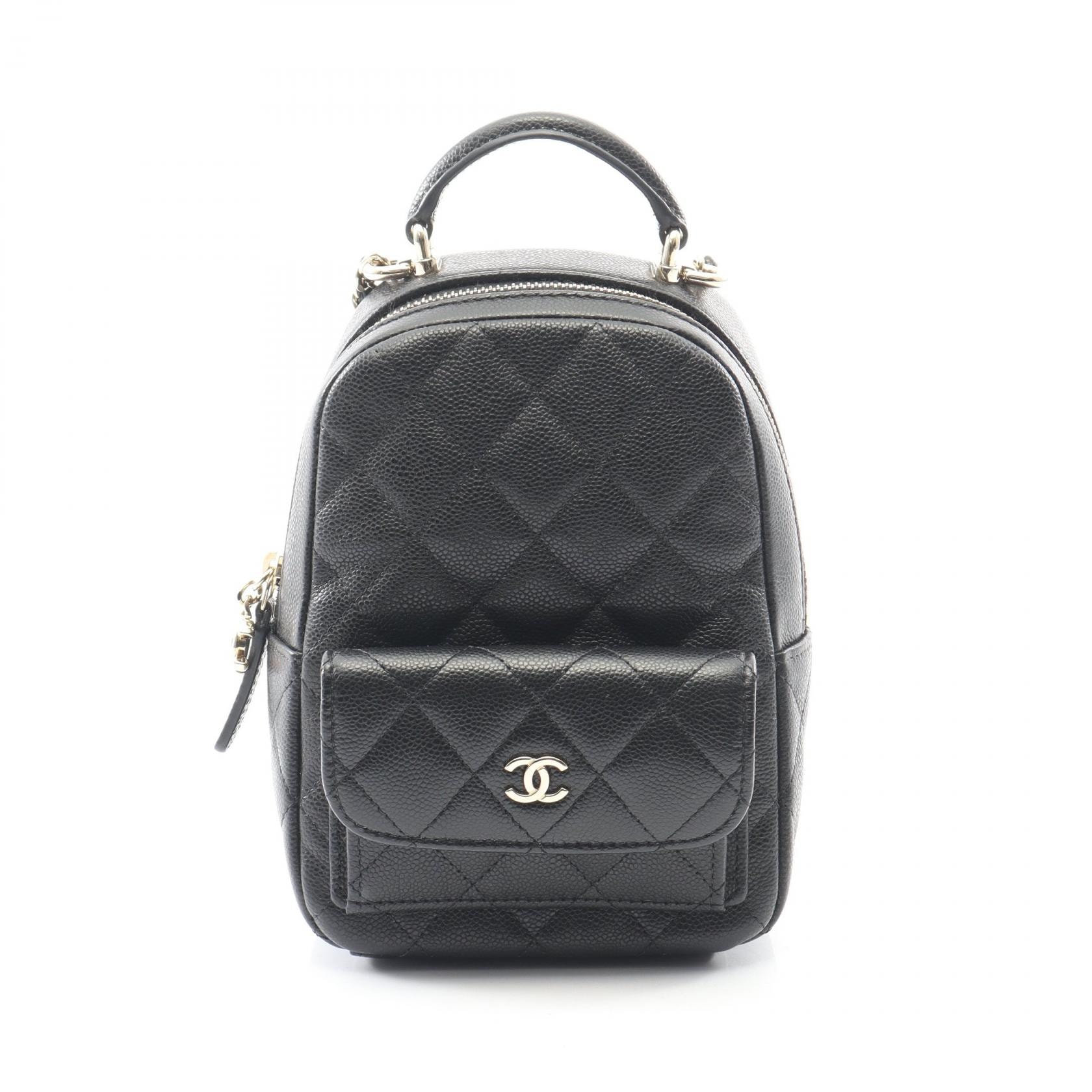シャネル CHANEL マトラッセ リュックサック バックパック バッグ キャビアスキン(グレインドカーフ) レディース ブラック系 AP3753 【中古】