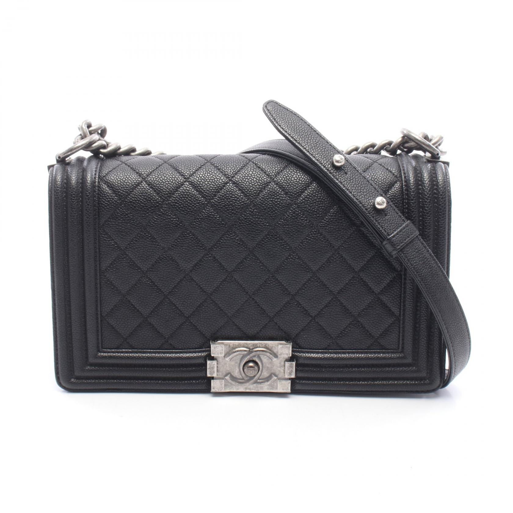 シャネル CHANEL ボーイシャネル ショルダーバッグ バッグ キャビアスキン(グレインドカーフ) レディース ブラック系 A67086 【中古】