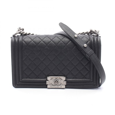 シャネル CHANEL ボーイシャネル ショルダーバッグ バッグ キャビアスキン(グレインドカーフ) レディース ブラック系 A67086 【中古】