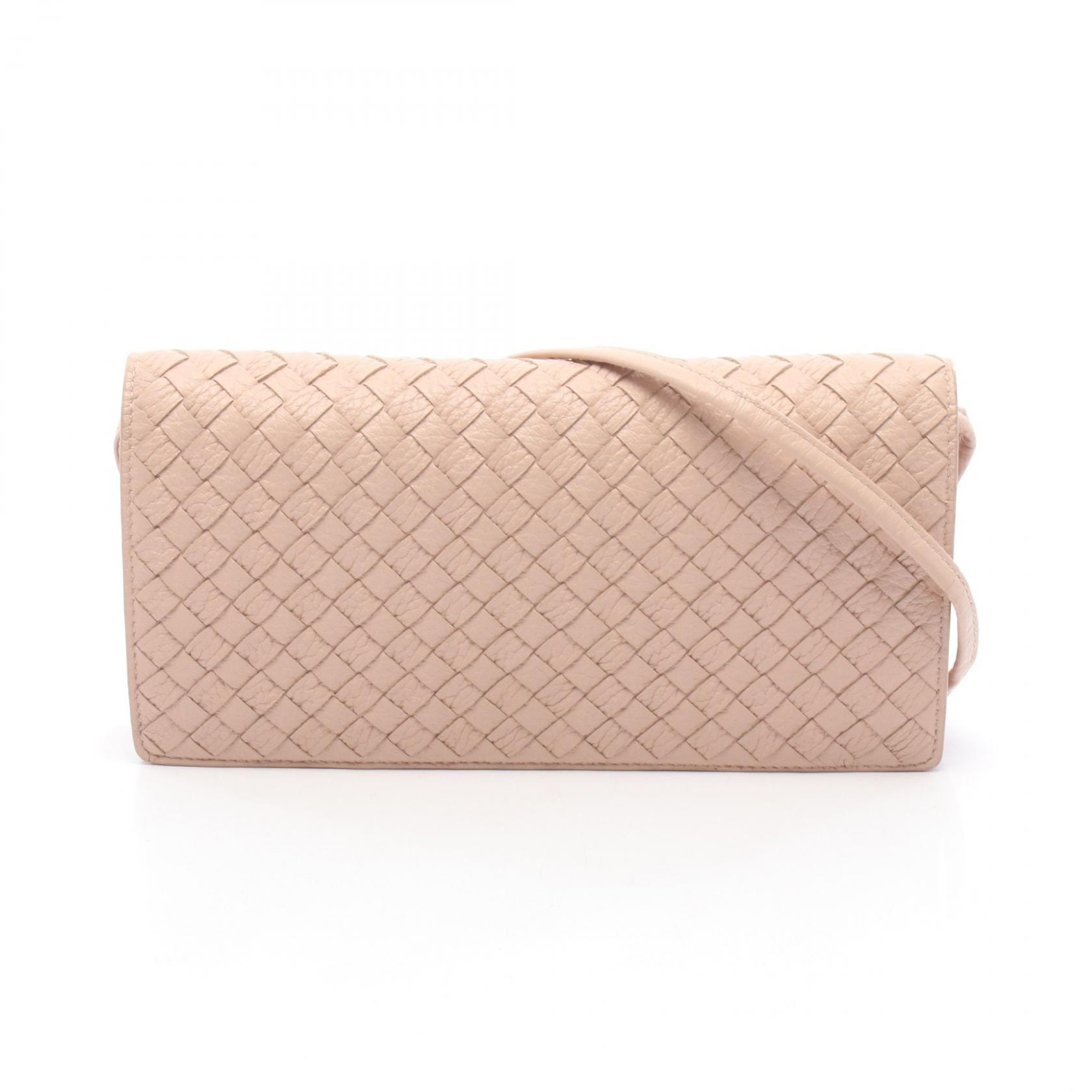 ボッテガヴェネタ BOTTEGA VENETA イントレチャート ショルダーバッグ バッグ レザー レディース ピンク系 【中古】