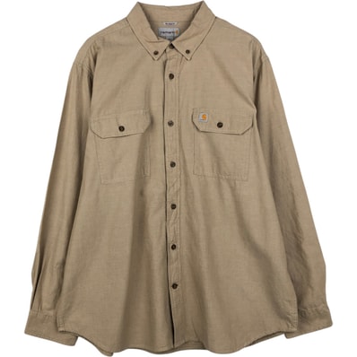 古着 カーハート Carhartt RELAXED FIT 長袖 ボタンダウン ワークシャツ メンズXL相当/eaa643479
