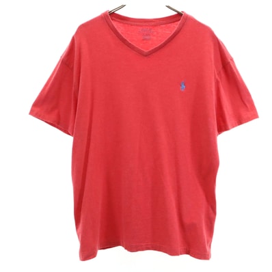 POLO RALPH LAUREN ポロラルフローレン 半袖 クラシックフィット Vネック Tシャツ M レッド系