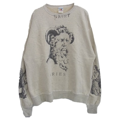SAINT MICHAEL セントマイケル スウェット 23AW SM-A23-0000-C02 ARS_CRW SWT MR ARIES アリーズ クルーネックスウェット グレー系 XL【中古】
